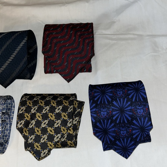Hermes, Gianni Versace, Valentino Lot/7 Designer Ties Giorgio Armani, Lanvin Par - Picture 3 of 7